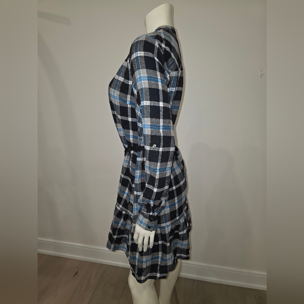 ICHI Flannel Plaid Shirt Dress XS - Picture 8 of 15